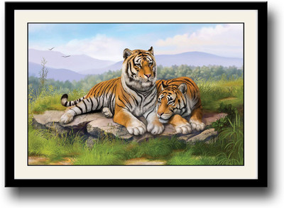 

Tigers Artistic Fine Art Print(10 inch X 14 inch, Framed)