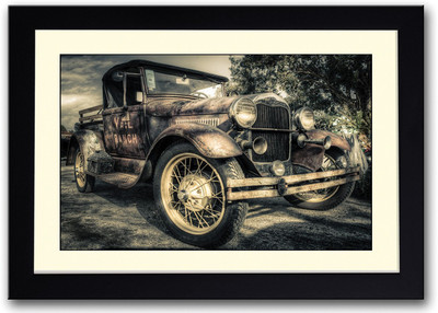 

Old Vintage Motor Car Fine Art Print(14 inch X 20 inch, Framed)