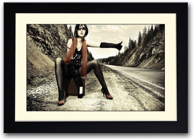 

Girl Looking For A Ride Fine Art Print(14 inch X 20 inch, Framed)