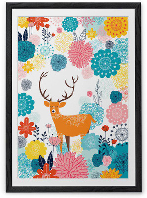 

Forest Deer Fine Art Print(20 inch X 30 inch, Framed)
