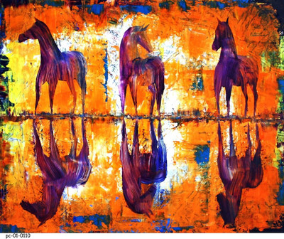 

Posterhouzz Poster - Horse On Warter 62 Fine Art Print(18 inch X 12 inch, Rolled)