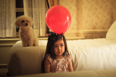 

Child's Love - Cute Little Girl with Puppy Paper Print(12 inch X 18 inch, Stretched)