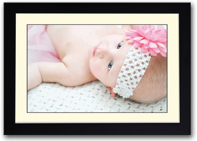 

Baby With White and Pink Bow Fine Art Print(14 inch X 20 inch, Framed)