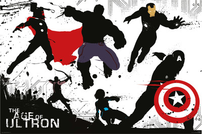 

Avengers - Silhouette (Officially Licensed) Paper Print(36 inch X 24 inch, Rolled)