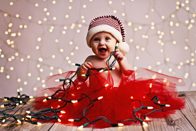 

Tallenge - Christmas Art - Cute Baby With Lights - Xlarge Size Unframed Rolled Digital Art Print On Photographic Paper(30 inch X 20 inch, Rolled)