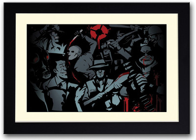 

Abstract Characters With Weapons Fine Art Print(14 inch X 20 inch, Framed)