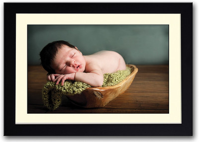 

Baby Sleeping In A Wooden Tray Fine Art Print(14 inch X 20 inch, Framed)