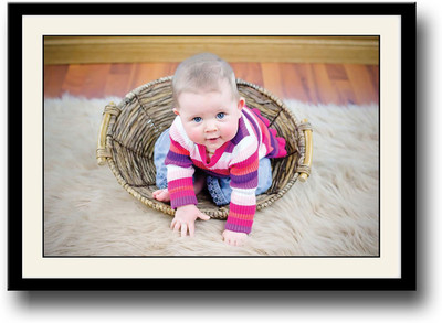 

Cute Baby in Basket Fine Art Print(10 inch X 14 inch, Framed)