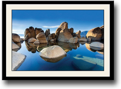 

Rocks in Blue water Fine Art Print(10 inch X 14 inch, Framed)