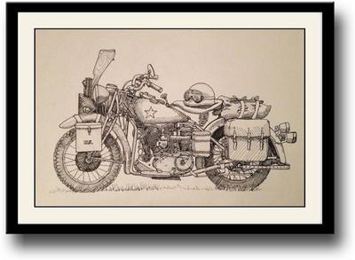 

Mud Colored Motorcycle Fine Art Print(10 inch X 14 inch, Framed)