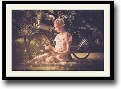 

Girl Reading Book Fine Art Print(10 inch X 14 inch, Framed)