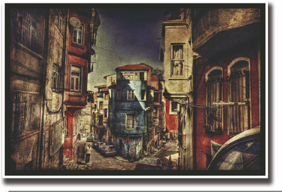 

Posterhouzz Vintage City street painting Fine Art Print(12 inch X 18 inch, Rolled)
