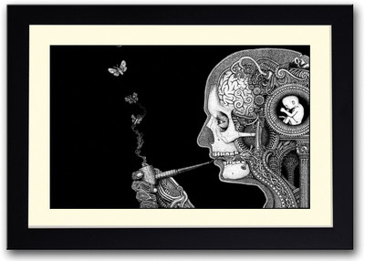 

Face Smoking Butterflies Fine Art Print(14 inch X 20 inch, Framed)