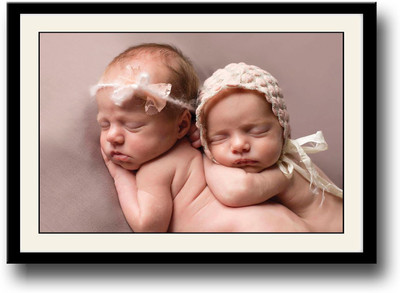 

Two cute little babies Fine Art Print(10 inch X 14 inch, Framed)