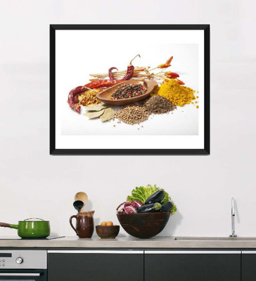 

Tallenge Art For Kitchen - Spices For Tasty Food - Framed Art Print On Photographic Paper(24 inch X 18 inch, Framed)