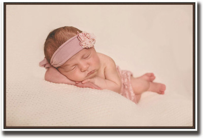 

Cute Baby girl with pink bow Fine Art Print(12 inch X 18 inch, Rolled)
