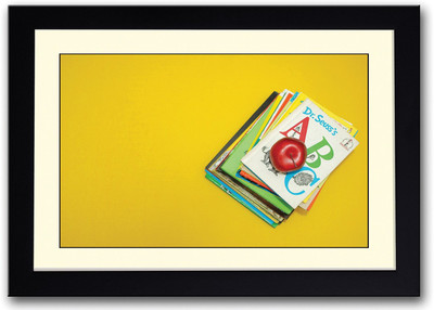 Apple On Books Photography Fine Art Print(14 inch X 20 inch, Framed)