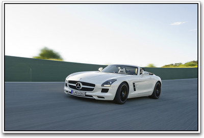

White Super Car on road Paper Print(12 inch X 18 inch)