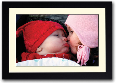 

Girl Kissing A Newborn Baby Fine Art Print(14 inch X 20 inch, Framed)