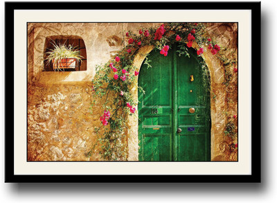 

Old House green door Fine Art Print(10 inch X 14 inch, Framed)