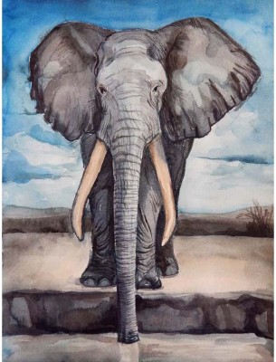 

Elephant Sanctuary - Medium Size Ready To Frame Rolled Digital Art Print On Photographic Paper(24 inch X 18 inch, Rolled)