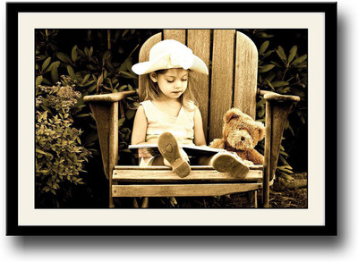

Girl on the chair with a book Fine Art Print(10 inch X 14 inch, Framed)