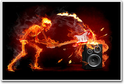 Burning Guitar Photographic Paper(12 inch X 18 inch)