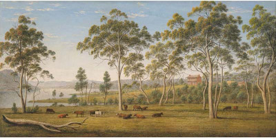 

Old Masters Collection - Mr Robinson's house on the Derwent, Van Diemen's Land by John Glover - Medium Size Ready To Frame Rolled Digital Art Print On Photographic Paper(24 inch X 12 inch, Rolled)