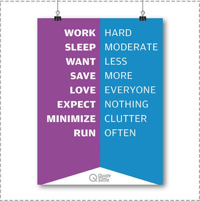 

Work Hard Love Everyone Expect Nothing A3 Sized Poster by QuoteSutra Paper Print(18 inch X 12 inch, Rolled)