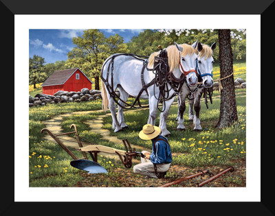 

Tallenge - Horse Hitching Rail - Premium Quality A3 Size Framed Poster Paper Print(17 inch X 12 inch, Framed)