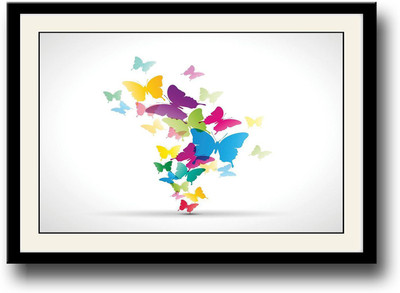 

Colourful Butterflies Fine Art Print(10 inch X 14 inch, Framed)
