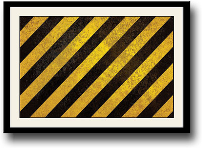

Yellow and black stripes Fine Art Print(10 inch X 14 inch, Framed)