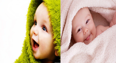 

Baby Poster Cute Smiling New Born Kid Infant Child Wall Decor – 2 Pcs Combo Photographic Paper(12 inch X 18 inch)