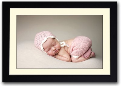 

Cute Baby Sleeping In Pink Fine Art Print(14 inch X 20 inch, Framed)