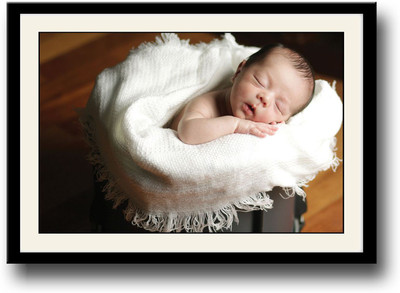 

Baby sleeping inside a box Fine Art Print(10 inch X 14 inch, Framed)