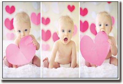 

Baby with paper heart Fine Art Print(12 inch X 18 inch, Rolled)