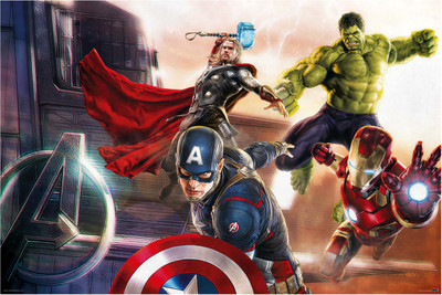 

Avengers In Action (Officially Licensed) Paper Print(24 inch X 16 inch, Rolled)