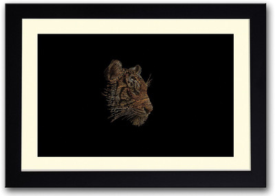 

Lion Typography Fine Art Print(14 inch X 20 inch, Framed)