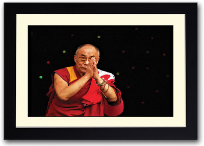 

Dalai Lama In Red Fine Art Print(14 inch X 20 inch, Framed)