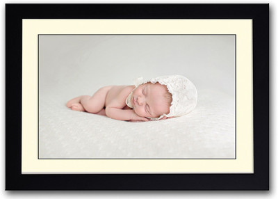 

Baby With White Cap Cutely Sleeping Fine Art Print(14 inch X 20 inch, Framed)