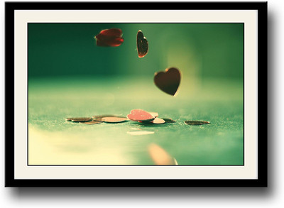 

Red Heart plates dropping Fine Art Print(10 inch X 14 inch, Framed)