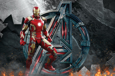 Iron Man b Design Paper Print(12 inch X 18 inch, Rolled)