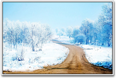 

The Road between Snow Paper Print(12 inch X 18 inch)
