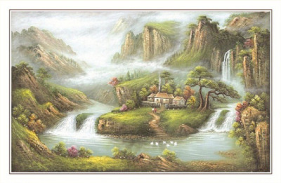 

Bm Traders Mountain View Big Rolled Canvas Art(30 inch X 60 inch)