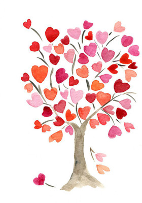 

Heart Tree Painting - Medium Size Ready To Frame Rolled Digital Art Print On Photographic Paper(18 inch X 18 inch, Rolled)