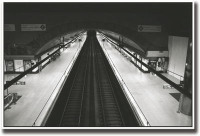 

Train station black and white Fine Art Print(12 inch X 18 inch, Rolled)