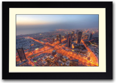 

Lights on Road in City Fine Art Print(14 inch X 20 inch, Framed)