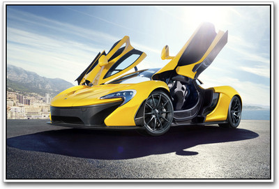 Yellow Sports Car Paper Print(12 inch X 18 inch)