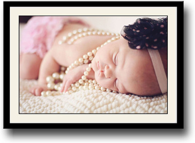 

Cute Baby girl sleeping with necklace Fine Art Print(10 inch X 14 inch, Framed)