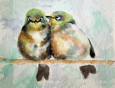 

Tallenge - Valentine’s Day Gift - Two Love Birds - A3 Size Premium Quality Rolled Poster Paper Print(16.5 inch X 11.7 inch, Rolled)
